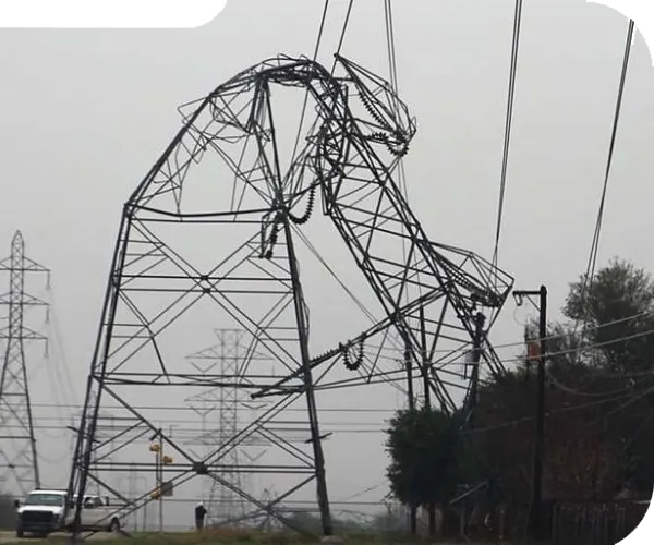 ERS Tower restoring a coastal transmission line after cyclone and storm damage
